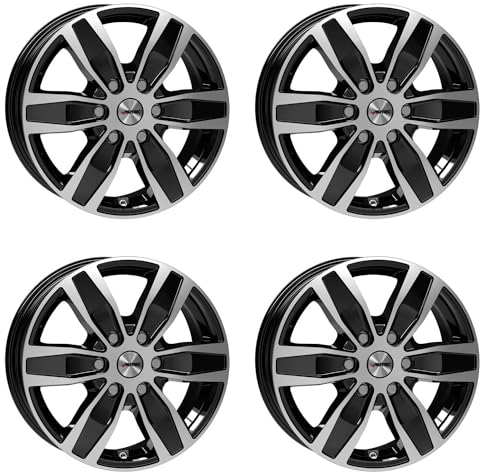 4x AUTEC Felgen Alufelgen QUANTRO 6.5x16 ET62 6x130 Schwarz poliert kompatibel mit Mercedes-Benz Sprinter