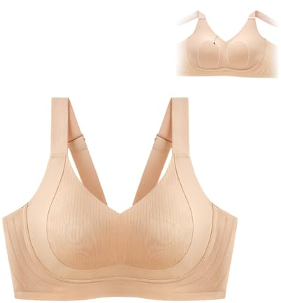 BFDSGWQ Beautyfeb Bra, Wire-Free Non-Marking Skin-Friendly Push-Up Bra, 2024 New Wire-Free Non-Marking Push-Up Bra (A,M)