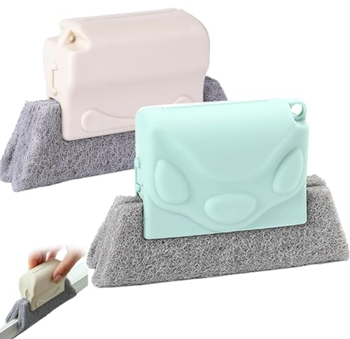 Brosse de nettoyage de rainure de fenêtre 2 pièces, nettoyeur de rail de fenêtre portable, nettoyeur de plinthe de remplacement pour crevasses, stores, rail de porte coulissante, articles de cuisine