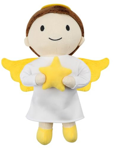 free-space Engel-Plüschpuppe, Taufgeschenk für Junge/Mädchen, Schutzengel-Puppe, Spielzeug (Angel Doll (Boy))