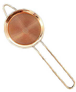 Rose Gold Color Stainless Steel Kitchen Skimmer Spoon, Strainer Spoon with Household Filter Net, Versatile Cooking Utensil for Sieving and Filtering