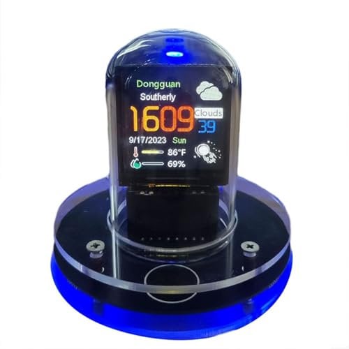 HEIBTENY Smart WiFi, stazione meteorologica, orologio intelligente stazione meteorologica, simulazione Nixie Tube Clock, animazioni album elettronico, decorazione desktop per Smart Neon Tube Clock