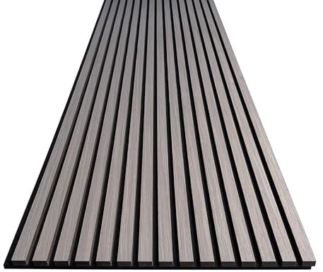 Display Guru Sturdy & Durable Wooden Slat Acoustic Wall Panels & Ceiling Panels with Fibre Sound Absorbing (10, Grey Oak)