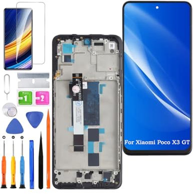 HLYGZX Pantalla de repuesto para pantalla LCD Xiaomi Poco X3 GT, 21061110AG, kit de piezas de reparación (negro con marco)
