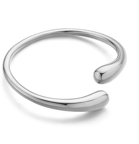 CASSIECA Silber Armbänder für Damen Einstellbare Silber Manschette Armreif Armband Silber Chunky Tropfen Armbänder 316L Edelstahl Silber Damenschmuck Weihnachten Geburtstag Geschenke mit Box