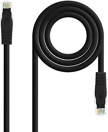 Brightium Cable de red latiguillo U/FTP Cat. 6A AWG 24, 30 cm, negro - conexión de alta velocidad para redes ethernet y dispositivos multimedia.