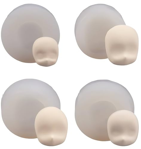 Honselia Molde de silicona 3D con cara de muñeca para fondant, decoración de pasteles, arcilla polimérica, resina epoxi, yeso