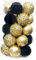 Sharplace 25 Stück Christbaumkugeln, Weihnachtsschmuck zum Aufhängen, Weihnachtsdekoration, Weihnachtsschmuck, Kugeln für Zuhause, Einkaufszentrum, Wohnzimmer, Schwarzes Gold
