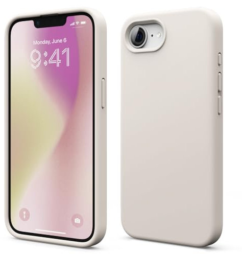 elago Premium Liquid Silikon Hülle Kompatibel mit iPhone 16e Hülle, Ganzkörper Handyhülle, Stoßfest, Kratzfester weicher Mikrofaser-Innenfutter (Taupe)