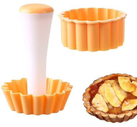 Tart Press Set | Pastry Crust Tamper Tool | Non-stick Tart Press Mold | Reusable Tart Crust Shaper | Food-Safe Tart Crust Press | Tart Tamper Baking Tool For Pressing Tart Shells & Crusts