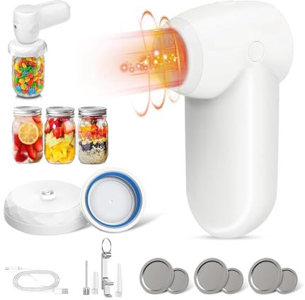 Losueeun 1 Set Cordless Glass Jars Vacuum Sealer for Large and Normal Mouth Glass Jars