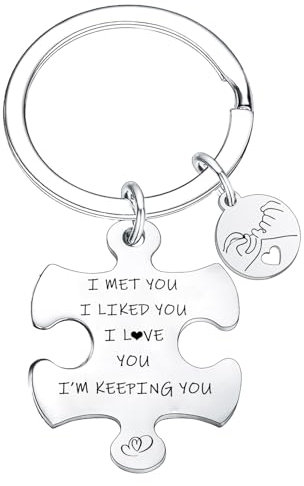 Nfyxcaz Couples Gifts Couple Puzzle Keyrings I Love You Gifts For Him Her Valentine's Day Gift For Girlfriend Boyfriend Anniversary Wedding Gifts For Wife Husband
