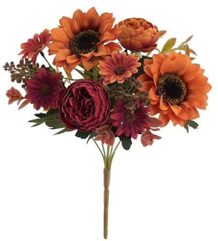 Hochzeits-Brautstrauß, Hochzeits-Brautstrauß, Hochzeitssträuße, Blumenstrauß mit künstlichen Blumen, romantischer Blumenstrauß, geeignet for die Dekoration von Hochzeitsfeiern zu Hause usw.(Deep yello