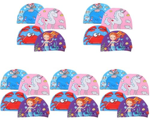 BESPORTBLE 5 Juegos Gorro De Baño De Tela Perlas De Margarita Lámparas Solares A Prueba De Gorro Natacion Gorro Natación Gorro De Baño para Bebé Gorro De Baño Juvenil 4 Uds * 5