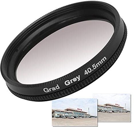 Objektivfilter, 40,5 mm Verlaufsfilter, mehrschichtige Beschichtung, wasserdicht, allmähliche Farblinsenfilter für Kamera, Weizenwellen, Grasland, Rapsblüten (Farbverlauf Grau)