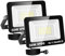 RIGIDON Projecteur Led Extérieur Avec Prise, 2x 30W 3000LM IP66 étanche Éclairage de Sécurité, Spot Led Lampe pour Patio Garage Terrasse Jardin Chantier Muraux Atelier, 6000K Blanc Froid Luminaires