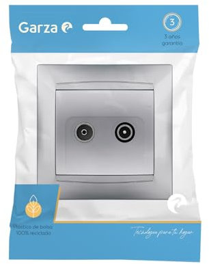 Prise R-TV - Prise murale pour connexion d'antenne, avec 1 port coaxial, conçue en plastique robuste pour installations électriques. *