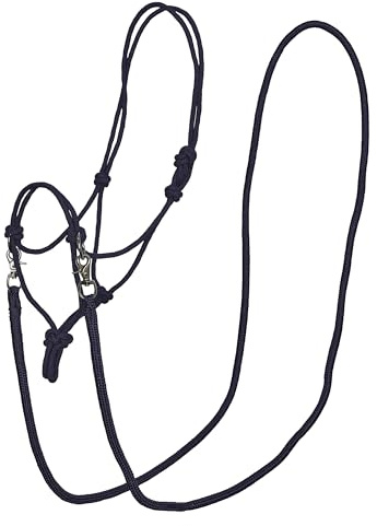 Imperial Riding Knotenhalfter IRHFree Ride – leichtes, Robustes Rope-Halfter aus starkem Polyesterseil, individuell verstellbar, für Training, Bodenarbeit & Alltag, Navy, Pony