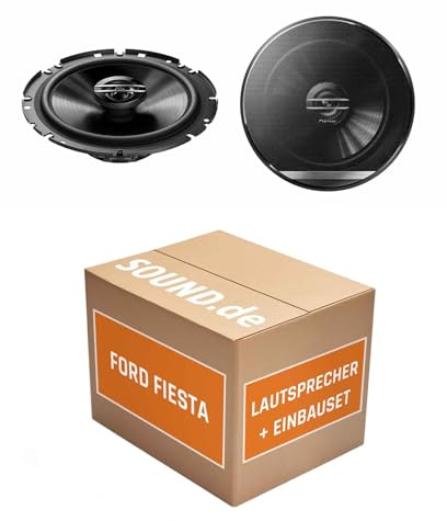 Lautsprecher Boxen Einbaupaket für Pioneer TS-G1720F kompatibel mit Ford Fiesta MK7 vorne | 2X Tief-Mitteltöner mit integriertem Hochtöner 300W MAX