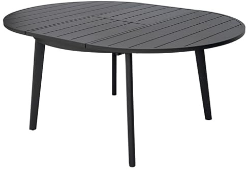 Gruppo Maruccia - Table de jardin ronde en aluminium - Structure extensible de 120 à 170 cm - Mobilier extérieur, Bars, Restaurants (Antracite)
