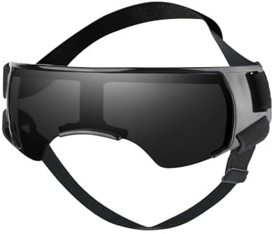 Galatée Hundebrille, UV-Wind-Staub-Beschlag-Schutz-Haustierbrille, Hundesonnenbrille Mit Verstellbarem Riemen, Winddichte Welpen-Sonnenbrille(Schwarz)