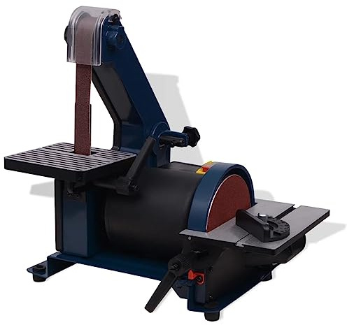 Mangloder - Lijadora de disco de 300 W con mesa de trabajo ajustable, baja vibración, extracción de polvo, adecuada para madera, metal, barniz y renovaciones, ideal para bricolaje y taller