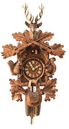 Rombach & Haas Kuckucksuhr Jagdstück, sitzende Figuren