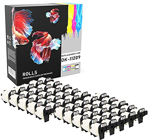 50 x DK11209 Adress-Etiketten (800 Etiketten pro Rolle) kompatibel zu Brother QL-500 QL-550 QL-560 QL-570 QL-580N QL-700 QL-720NW QL-800 QL-1050 QL-1060N, Papier weiß (29mm x 62mm)