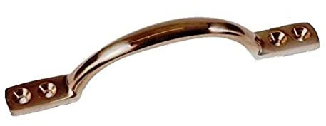 Merriway BH01898 Front Fix Sash Handle Solid Brass 125mm
