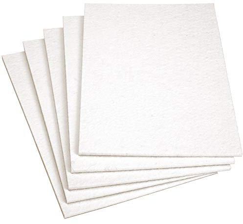 Adsamm® / 5 x Selbstklebende Filzgleiter/Weiß / 200x300 mm/Rechteckig/Möbelgleiter aus Filz mit 5.5 mm Stärke/Möbel- und Bodengleiter