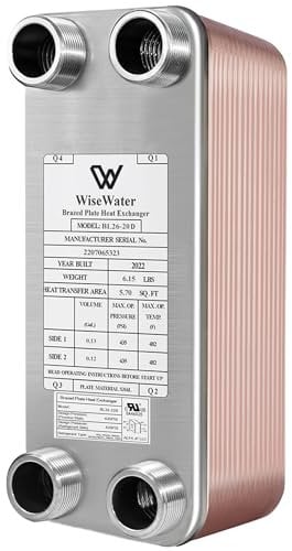 AB Plate Heat Exchanger, 4x 12 20 Plates Water To Water Heat Exchanger, Copper/SS316L Stainless Steel Brazed Plate Heat Exchanger For Floor Heating, Water Heating, Snow Melting