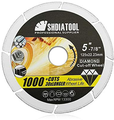 SHDIATOOL Metall Diamant Trennscheibe 125mm für Stahlrohr Eisen Stahlwinkel Stahl Vakuumgelötete Sägeblatt