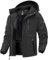 GEMYSE Herren wasserdichte Skijacke Winddichte Fleece Outdoor-Winterjacke mit Kapuze (Eisen Grau,M)
