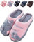 JACKSHIBO Hausschuhe Damen Winter Plüsch Pantoffeln Herren Warm Filzpantoffeln Frauen Bequeme Slippers Unisex Rosa 40/41 EU