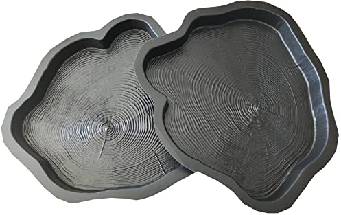 FHONYX 2 PCS Moules à béton 47x42x4cm, De Tranches, De Tronc D'arbre, pelouse jardin, décoration jardin, coupe transversale, Imitation De Bois chemin, Bricolage, pavés, Réutilisable, coulage