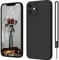 ElestBela iPhone 12 Hülle Silikon Case, Hanyhülle iPhone 12 Ultra Dünn Slim mit Microfiber, Kratzfeste Rundumschutz Case Schutzhülle Hülle Matt Schwarz