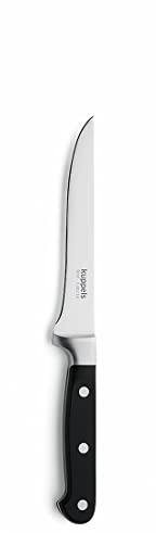 KUPPELS Solid Ausbeinmesser | Ergonomischer Griff Schwarz | Schmale Klinge | Integrierter Fingerschutz | Filetiermesser, Metzgermesser, Küchenmesser, Fleischmesser