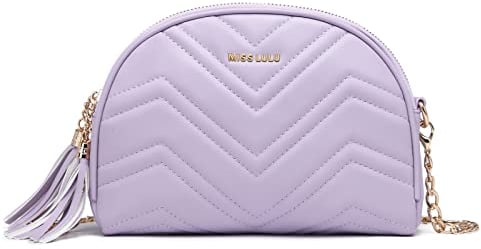 Miss Lulu Umhängetasche Damen, Crossbody Bag Damen PU Leder, Handtasche Mittelgroß Tasche Klein, Goldene Hardware