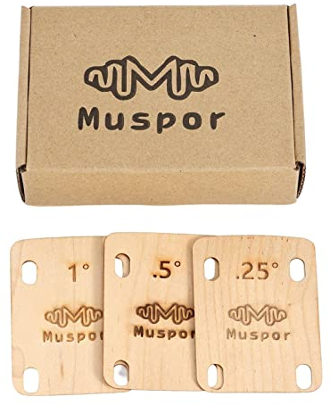 Guitar Neck Shims, Gitarrenhals Ahorn Spacer, Abstandshalter Zum Einstellen Des Halsbodens, 0,25 0,5 1 Grad Dicke Messing-Unterlegscheiben Für Gitarren- Und Bass-Halsreparatur