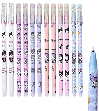 ATVOYO 12 Piezas My Melody Kuromi BolíGrafo Firma Kuromi De Dibujos Animados De Neutro BolíGrafo De Neutro Para NiñOs BolíGrafo De Neutro Para Estudiantes PapeleríA Para Uso De Oficina Y Escuela
