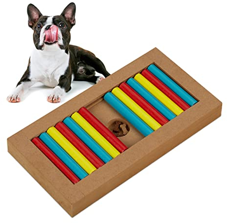 Relaxdays Intelligenzspielzeug für Hunde, Leckerli verstecken, MDF, interaktives Hundespielzeug Intelligenz, mehrfarbig, 1 Stück