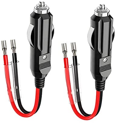 CGEAMDY 2 Stück Zigarettenanzünder Stecker, KFZ-Zigarettenanzünder Stromversorgung Kordel, 12V/24V DC Autostecker Universalstecker mit 30cm Stromversorgung Kordel, für LKW Auto