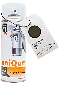 uniQum Autolack Spraydose fürs Auto für VOLKSWAGEN OLIVGRUEN 9610 Autolack Reparatur 400 ml