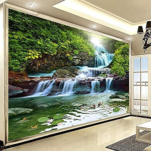 3D Tapete Wasserfall Natürliche Landschaft Wandfarbe Wohnzimmer Tv Sofa Zimmer Arbeitszimmer Wohnkultur Tapete TV Wandbild Tapete Wanddekoration fototapete 3d Vlies wandbild Schlafzimmer-400cm×280cm