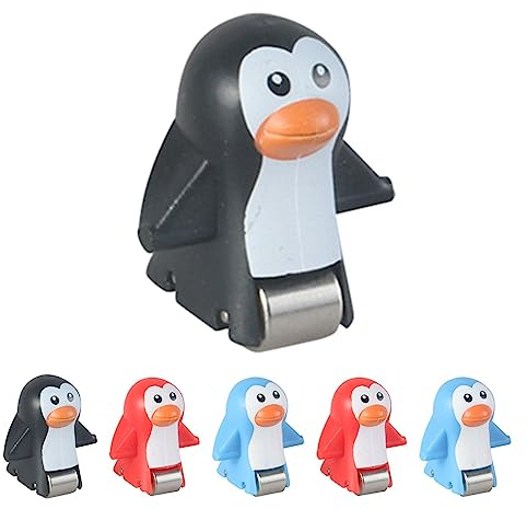 perfk Rutsche Treppen Spielzeug Ersatzteil Elektrische Schiene Spiel Ersetzen Achterbahn Spielzeug Zubehör für Indoor Outdoor Jungen Mädchen, 6 Stück Pinguin