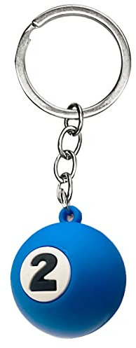 Porte-clés de billard pour homme et femme - Mini boule de billard ronde - Accessoires de sac à main, 2, taille unique