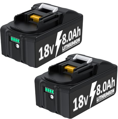 8.0Ah 18V BL1850B Replacement for Battery,2 Packs Compatible with Batteries BL1860B BL1850B BL1850 BL1840 BL1830 BL1860 BL1835 BL1845 BL1820B,Compatible with Power Tools