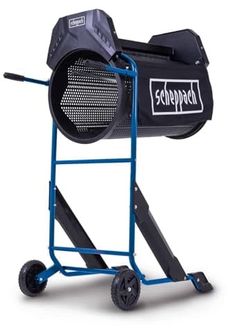 Scheppach Rollsieb RS500 Siebtrommel-Länge: 775mm | Ø 400mm | Maschenweite 9,5mm | 3-stufige Neigungsverstellung | für Erde, Kompost & Sand | Trommelsieb, Kompostsieb, Erdsieb mit Fahrvorrichtung