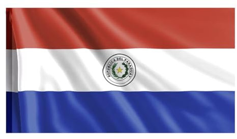 Bandera de Paraguay, Bandera 90cm x 150cm, Bandera Grande con Trabilla para Mástil y Cordones para Sujetar, Bandera Ligera, Bandera para Deportes, Fútbol, Edificios (Paraguay 1ud)