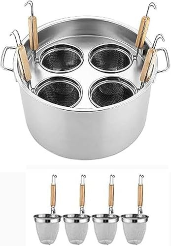 Commercial Pasta Cooker SetStainless Steel Dividers & Strainer Baskets Multipurpose Noodle Boiling Pot & Spaghetti Stockpot for Restaurant & Home Kitchen Cooking.